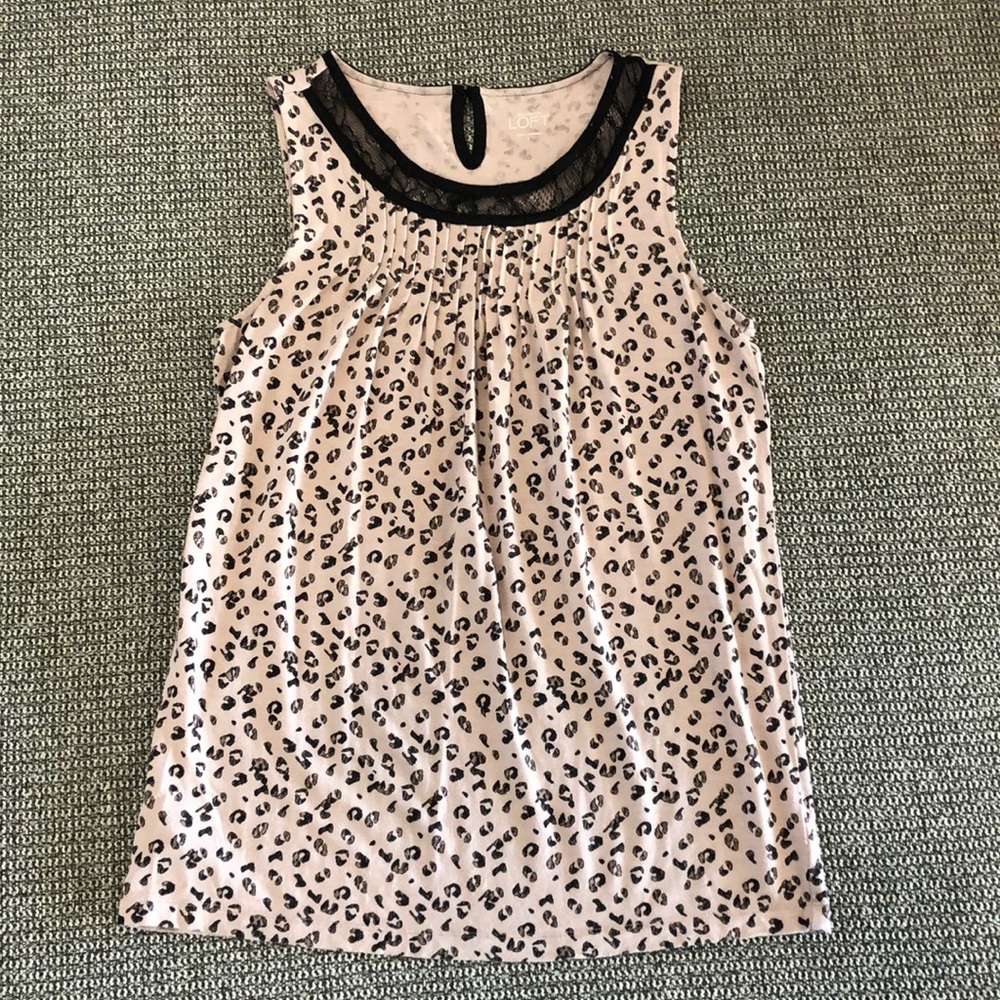 Loft pink leopard tank top